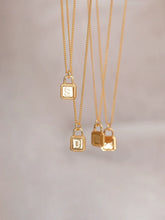 S925 Sterling Silver Square Lock Necklace