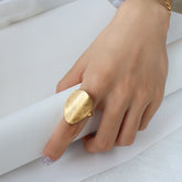 Matte Finish Irregular Statement Ring