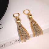 Beaded Tassel Hoop Earrings – Stainless Steel, Colorful & Bold Design