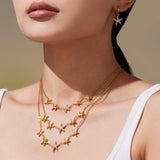 Starfish Crystal Necklace Bracelet Earring Ring