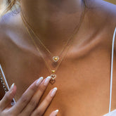 Hollow Heart Zircon Pendant Necklace – Minimalist Stainless Steel Jewelry for Women