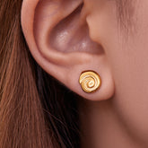 Mini Spiral Shell Stud Earrings – 18K Gold-Plated Stainless Steel, Cute & Chic