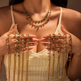 Classic Stainless Steel Tassel Necklace with Colorful Crystals – Layered, Non-Tarnish, Everyday Jewelry