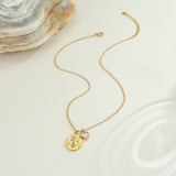 Hand-Painted Zircon Pendant Necklace