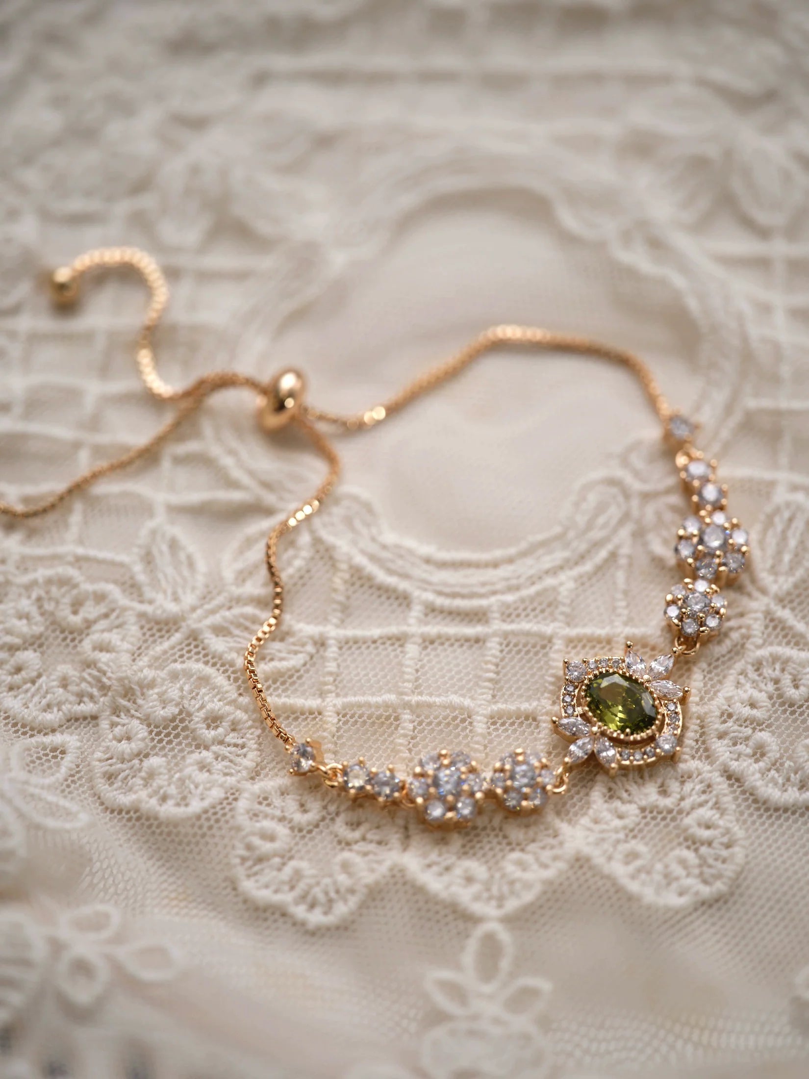 Original Olive Green Zircon Bracelet – Vintage Inspired Dainty Micro-Pave Jewelry, Unique Minimalist Design Original Olive Green Zircon Bracelet – Vintage Inspired Dainty Micro-Pave Jewelry, Unique Minimalist Design