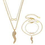 Chili Pepper & Bone Layered Necklace Bracelet – 5A Zircon Stainless Steel, Tarnish-Resistant, Dainty Layering Jewelry