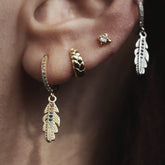 Feather Star Cartilage Hoop Sterling Silver