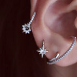 North Star Planet Ear Cuff Sterling Silver