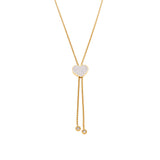 18K Gold Plated Stainless Steel Long Tassel Necklace – Sparkling Heart Zircon Pendant