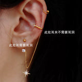 Eight Point Star Chain Earring