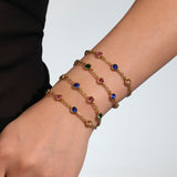 18K Gold Zircon Necklace & Bracelet – Heart & Flower Stainless Steel Jewelry, Trendy INS Style