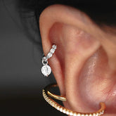 Mermaid Teardrop CZ Earrings 925 Sterling Silver