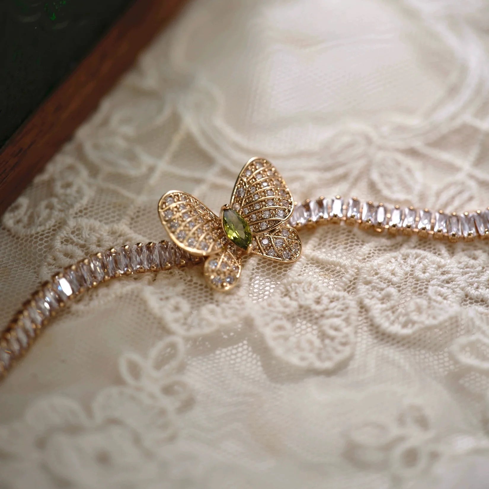 Original Olive Green Zircon Bracelet – Vintage Inspired Dainty Micro-Pave Jewelry, Unique Minimalist Design Original Olive Green Zircon Bracelet – Vintage Inspired Dainty Micro-Pave Jewelry, Unique Minimalist Design