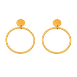 18K Gold Plated Stainless Steel Hoop Earrings – Trendy INS Circle Studs