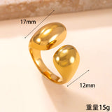 Irregular Open Ring for Women – Polished Stainless Steel Adjustable Band, Modern Minimalist Fashion Jewelry