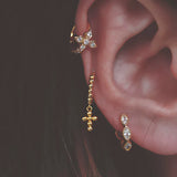 Pavé Cross Sterling Silver Ear Cuff 925 Sterling Silver