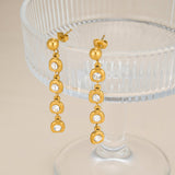 Round Cubic Zirconia Tassel Earrings