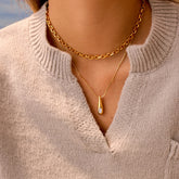 Waterdrop Pendant Necklace Stud