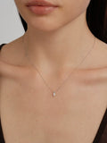 S925 Sterling Silver Mini Marquise Stone Necklace