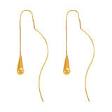 Water Drop Tassel Earrings – Minimalist Luxury Stainless Steel Threader Drops