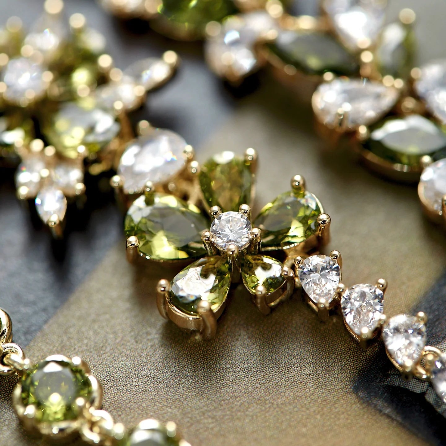 Misty Forest Olive Green Zircon Bracelet – Vintage-Inspired Forest Chic Luxury Jewelry Misty Forest Olive Green Zircon Bracelet – Vintage-Inspired Forest Chic Luxury Jewelry