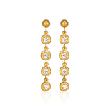 Round Cubic Zirconia Tassel Earrings