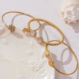 Four-Leaf Clover CZ Open Bangle