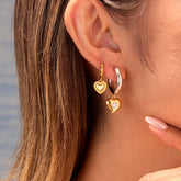 Heart-Shaped Crystal Drop Earrings – 18K Gold & Silver Plated Stainless Steel