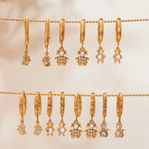 Mini Animal Pendant Earrings – 18K Gold Plated Stainless Steel, Micro-Zircon, Dainty Hoop Earrings for Women