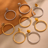 18K Gold Plated Stainless Steel Hoop Earrings – Trendy INS Circle Studs