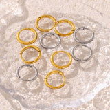 Minimalist Zircon Huggie Hoop Earrings – PVD 18K Gold Plated Titanium Steel, Tarnish-Free Everyday Jewelry for Women