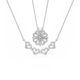 2 Ways wear Clover Heart Necklace