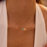 Colorful Starfish Pendant Necklace – 18K Gold-Plated Stainless Steel, Summer Beach Style