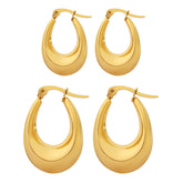 Trendy U-Shaped Hoop Earrings for Women – 18K Gold Plated Titanium Steel, Minimalist Waterproof Statement Jewelry