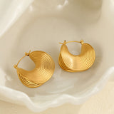 Striped Fan-Shaped Huggie Earrings