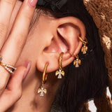 Dainty Angel Pendant Earrings – Sparkling 5A CZ, Eco-Friendly Titanium Steel, Lightweight Hoop Earrings