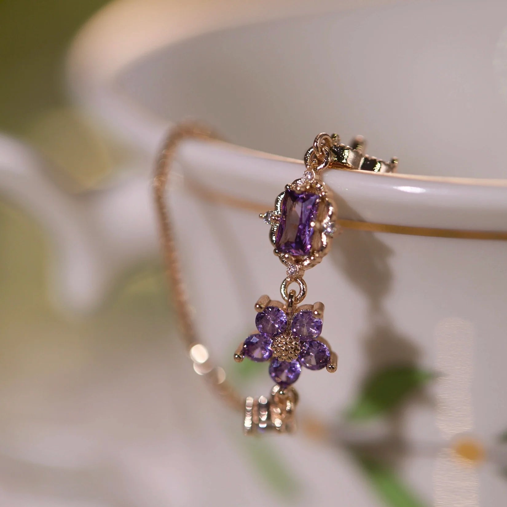 Original Purple Crystal Butterfly Bracelet – Vintage Inspired Dainty Zircon Jewelry, Unique Feminine Design Original Purple Crystal Butterfly Bracelet – Vintage Inspired Dainty Zircon Jewelry, Unique Feminine Design