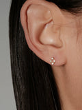 S925 Sterling Silver French Lace Diamond-Shaped Stud Earrings