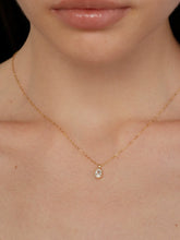 S925 Sterling Silver Oval “Dove Egg” Cubic Zirconia Pendant Necklace