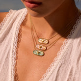 Heart-Shaped Resin & Shell Necklace – 18K Gold-Plated Stainless Steel Jewelry