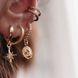 Star Moon Vintage Ear Cuff 925 Sterling Silver