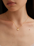 S925 Sterling Silver Square Lock Necklace