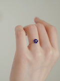 Handmade 14K Gold Filled Lapis Lazuli Flower Adjustable Ring
