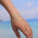 18K Gold Plated Stainless Steel Daisy Flower Jewelry – Necklace, Bracelet & Anklet