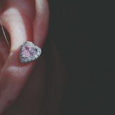 Heart CZ Cartilage Stud Sterling Silver