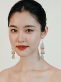 Only This Teal & Blue Tassel Earrings