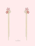 Pink Petal Tassel Earrings