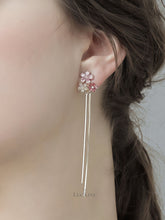 Pink Petal Tassel Earrings