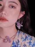 Purple Bloom Earring