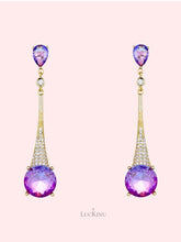 Violet Crystal Tassel Earrings